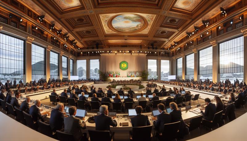 Zatłoczona sala konferencyjna na Światowym Szczycie Klimatycznym 2026 w Rio de Janeiro